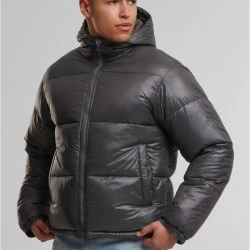 Мъжко Пухено Яке Shiny Puffer Jacket With Hood magnet XXL