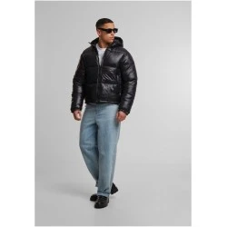 Мъжко Пухено Яке Shiny Puffer Jacket With Hood black XXL