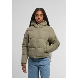 Суичър Ladies Peached Puffer Jacket With Hood paleolive XXL