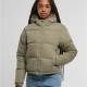 Суичър Ladies Peached Puffer Jacket With Hood paleolive XXL