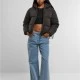 Суичър Ladies Peached Puffer Jacket With Hood black XXL