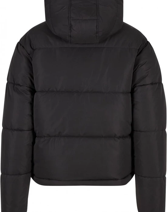 Суичър Ladies Peached Puffer Jacket With Hood black XXL