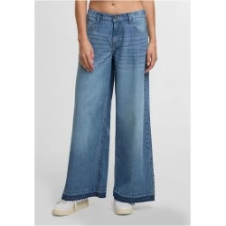 Дамски Дънки Ladies Wide Leg Denim mid deep blue washed 29