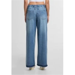 Дамски Дънки Ladies Wide Leg Denim mid deep blue washed 29