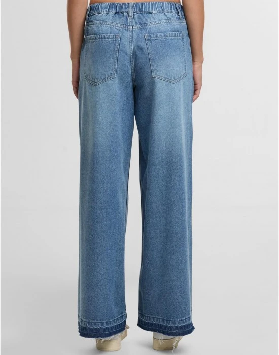 Дамски Дънки Ladies Wide Leg Denim mid deep blue washed 29