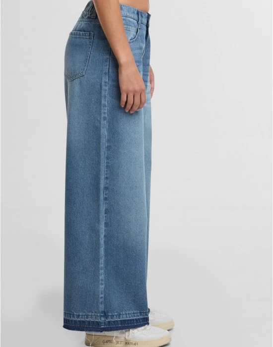 Дамски Дънки Ladies Wide Leg Denim mid deep blue washed 29