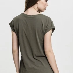 Дамска тениска с U-образно деколте Urban Classics olive