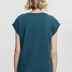 Дамска тениска с U-образно деколте Urban Classics teal