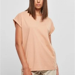 Дамска тениска в цвят праскова Urban Classics Ladies Shoulder Tee