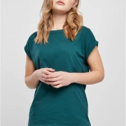 Дамска тениска в тъмнозелен цвят Urban Classics Ladies Shoulder Tee