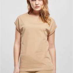 Дамска тениска в бежов цвят Urban Classics Ladies Shoulder Tee