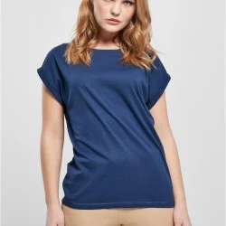 Дамска тениска в син цвят Urban Classics Ladies Shoulder Tee 