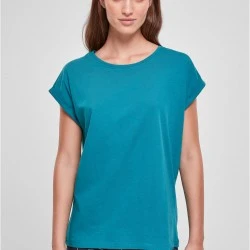 Дамска тениска в цвят тюркоаз Urban Classics Ladies Shoulder Tee