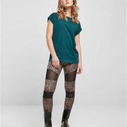 Дамска тениска в тъмнозелен цвят Urban Classics Ladies Shoulder Tee