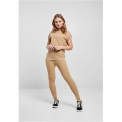 Дамска тениска в бежов цвят Urban Classics Ladies Shoulder Tee