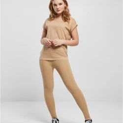 Дамска тениска в бежов цвят Urban Classics Ladies Shoulder Tee