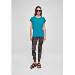 Дамска тениска в цвят тюркоаз Urban Classics Ladies Shoulder Tee