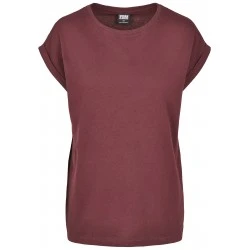 Дамска тениска в тъмночервен цвят Urban Classics Ladies Extended Shoulder Tee redwine 