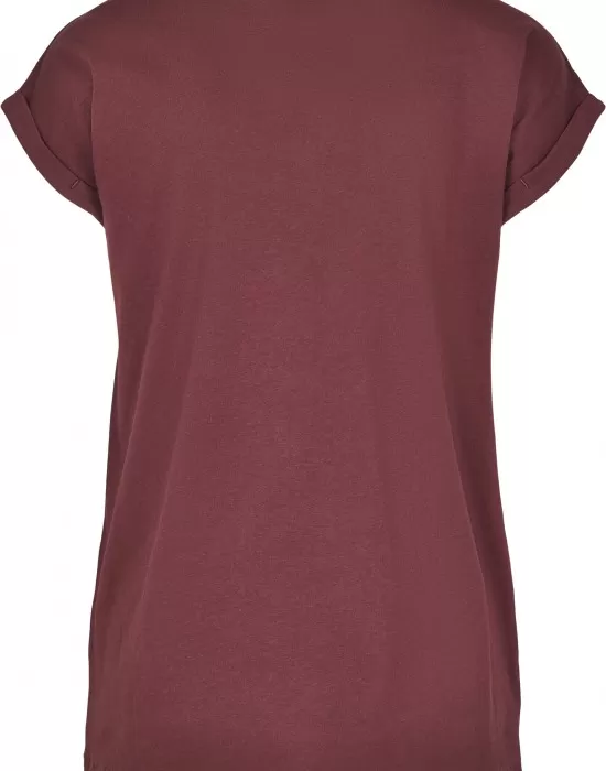 Дамска тениска в тъмночервен цвят Urban Classics Ladies Extended Shoulder Tee redwine, Тениски - Hoodstyle.bg