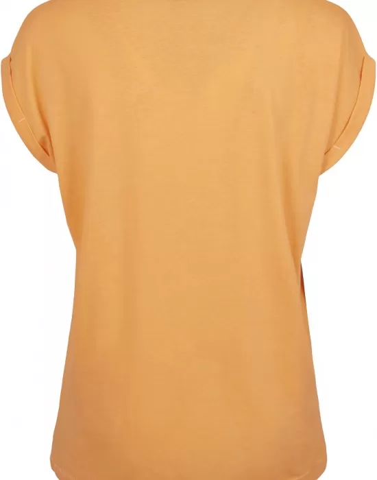 Дамска тениска в оранжев цвят Urban Classics Ladies Extended Shoulder Tee papaya, Тениски - Hoodstyle.bg