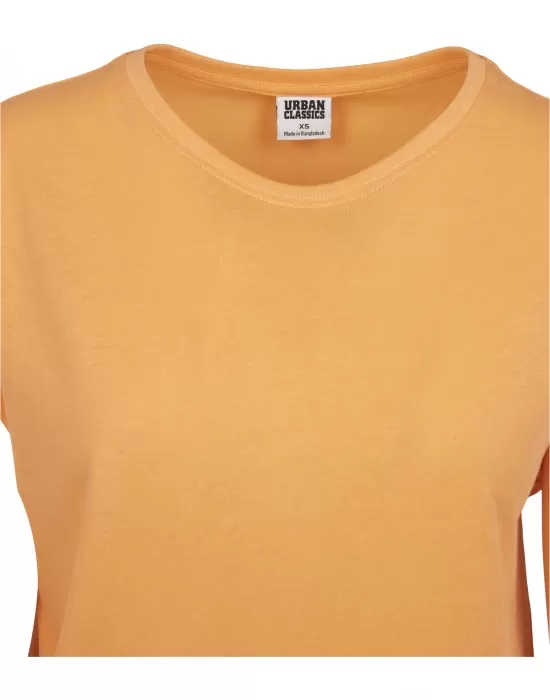 Дамска тениска в оранжев цвят Urban Classics Ladies Extended Shoulder Tee papaya, Тениски - Hoodstyle.bg