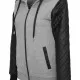 Дамски суичър Urban Classics с кожени ръкави gry/blk XS, Суичъри - Hoodstyle.bg