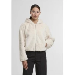 Суичър Ladies Full Zip Faux Fur Hoodie whitesand XS