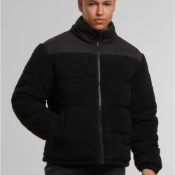 Мъжко Пухено Яке Fabric Mix Teddy Puffer Jacket black XXL