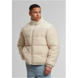 Мъжко Пухено Яке Fabric Mix Teddy Puffer Jacket whitesand XXL