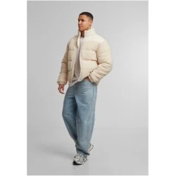 Мъжко Пухено Яке Fabric Mix Teddy Puffer Jacket whitesand XXL