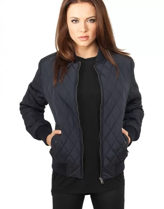 Дамско яке бомбър Urban Classics в тъмносин цвят, Якета - Hoodstyle.bg