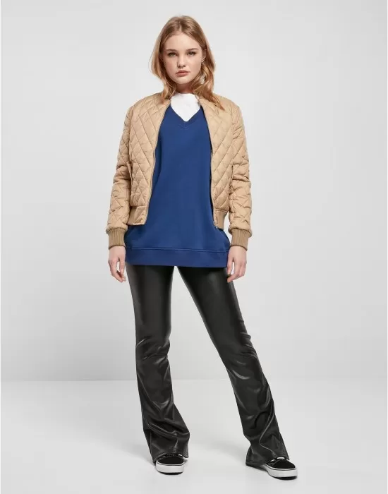 Дамско яке тип бомбър в бежов цвят Urban Classics Jacket, Якета - Hoodstyle.bg