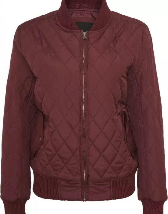 Дамско яке бомбър Urban Classics в цвят бордо, Якета - Hoodstyle.bg