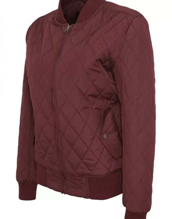 Дамско яке бомбър Urban Classics в цвят бордо, Якета - Hoodstyle.bg