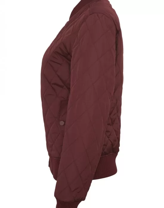 Дамско яке бомбър Urban Classics в цвят бордо, Якета - Hoodstyle.bg