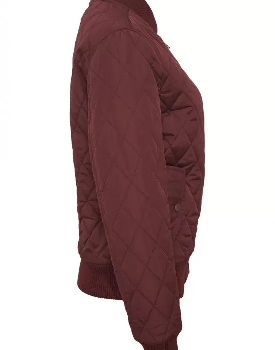 Дамско яке бомбър Urban Classics в цвят бордо, Якета - Hoodstyle.bg