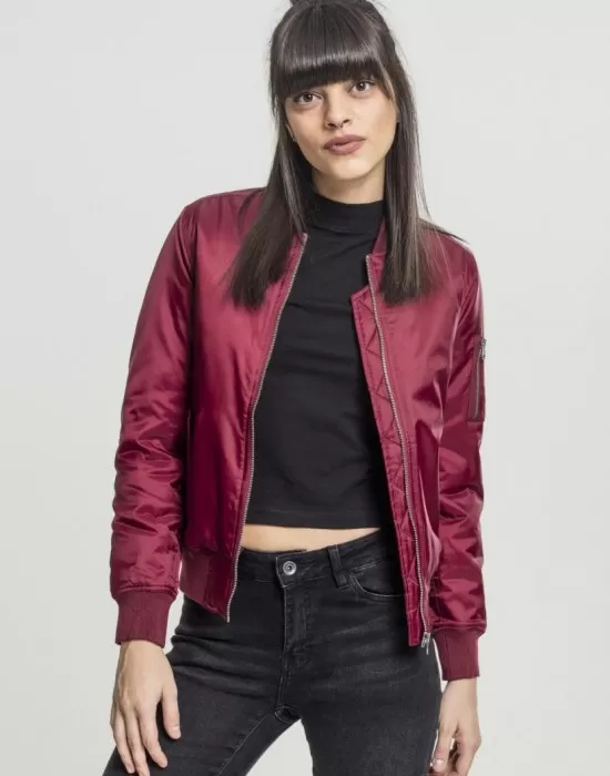 Дамско яке в червено от Urban Classics Ladies Basic Bomber, Якета - Hoodstyle.bg
