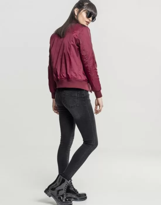 Дамско яке в червено от Urban Classics Ladies Basic Bomber, Якета - Hoodstyle.bg