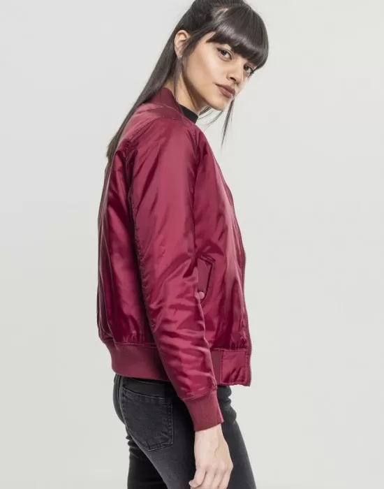 Дамско яке в червено от Urban Classics Ladies Basic Bomber, Якета - Hoodstyle.bg