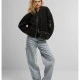 Дамско Бомбър ЯкеLadies Faux Wool Bomber Jacket black XXL