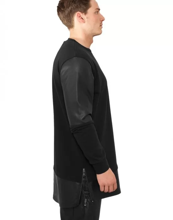 Дълга блуза с ципове Urban Classics в черен цвят, Блузи - Hoodstyle.bg