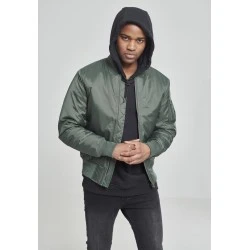 Мъжко яке тип бомбър Urban Classics olive в цвят маслина