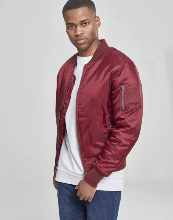 Мъжко яке тип бомбър Urban Classics burgundy в бордо, Бомбъри - Hoodstyle.bg