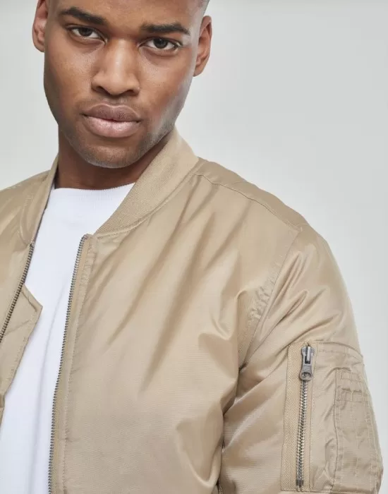 Мъжко бежово яке тип бомбър Urban Classics beige, Якета Пролет / Есен - Hoodstyle.bg