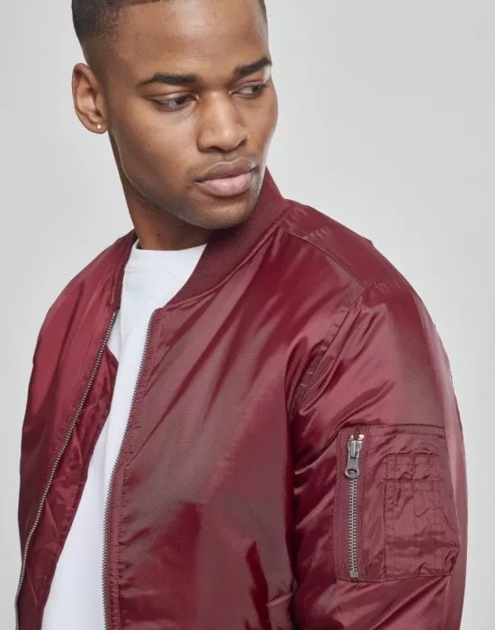 Мъжко яке тип бомбър Urban Classics burgundy в бордо, Бомбъри - Hoodstyle.bg