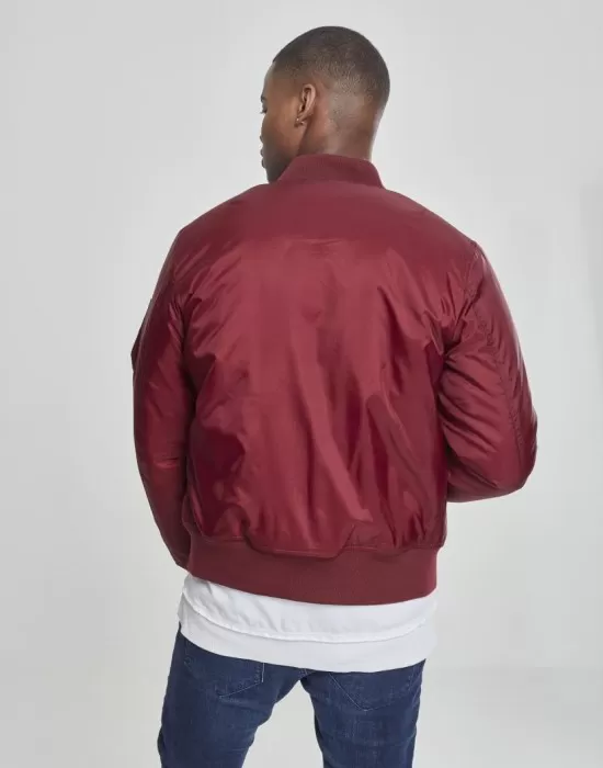 Мъжко яке тип бомбър Urban Classics burgundy в бордо, Бомбъри - Hoodstyle.bg
