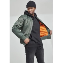 Мъжко яке тип бомбър Urban Classics olive в цвят маслина