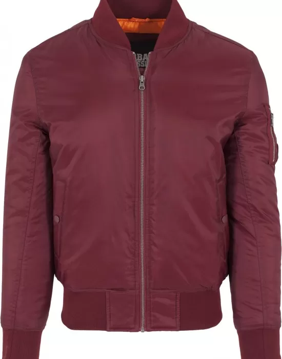 Мъжко яке тип бомбър Urban Classics burgundy в бордо, Бомбъри - Hoodstyle.bg