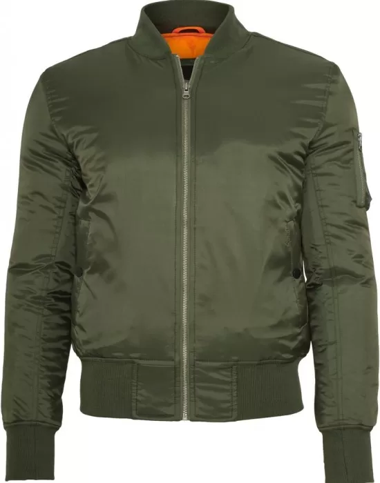Мъжко яке тип бомбър Urban Classics olive в цвят маслина, Бомбъри - Hoodstyle.bg