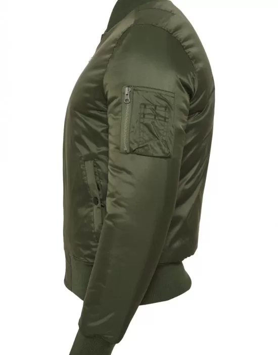 Мъжко яке тип бомбър Urban Classics olive в цвят маслина, Бомбъри - Hoodstyle.bg